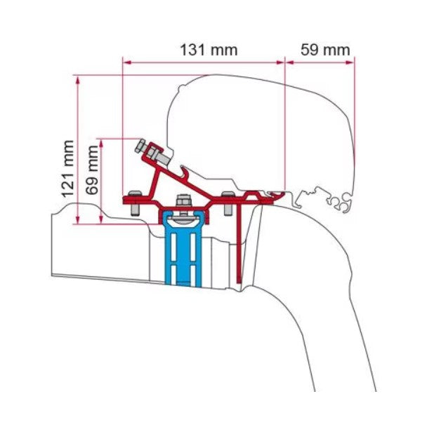 Fiamma F65/F80 C-Schienen Adapter für VW CRAFTER & MAN TGE MAN 2017+