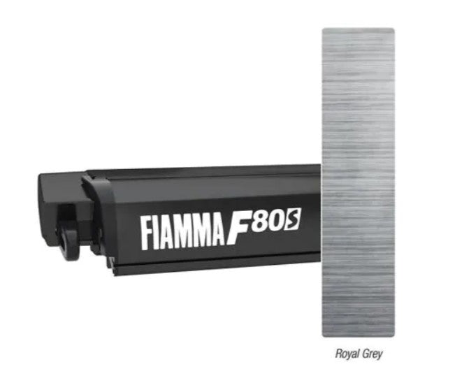 Fiamma F80s Markise in verschiedenen Längen Gehäuse schwarz / Tuch Royal Grey