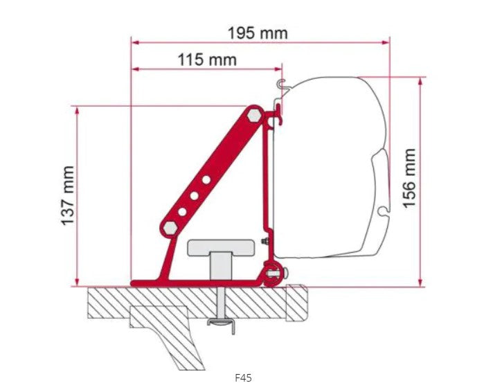 Fiamma F45s Adapter Satz(2) für Dachträger / Querträger
