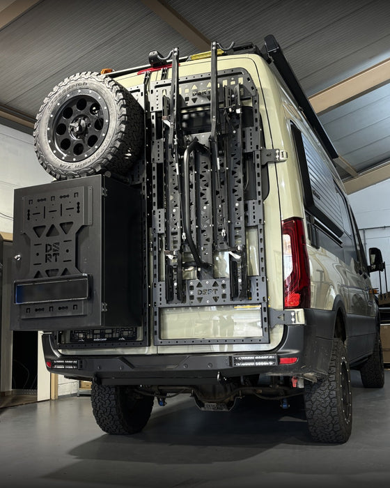 DSRT Reserveradhalter. Verstellbar für verschiedene Radgrößen. VW CRAFTER & MAN TGE