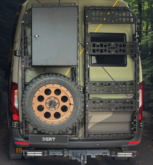 DSRT Reserveradhalter. Verstellbar für verschiedene Radgrößen. VW CRAFTER & MAN TGE