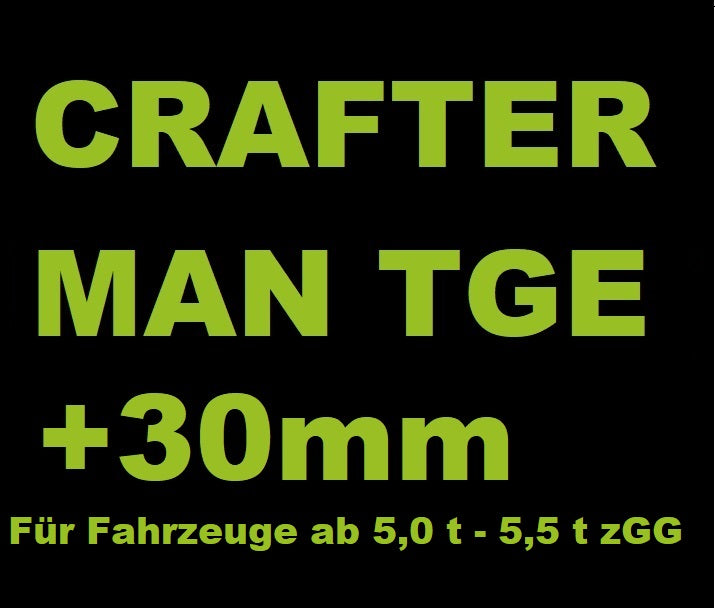 VW CRAFTER/ MAN TGE 4WD & 2WD +30mm Höherlegungskit inkl. Teilegutachten Deutschland - Österreich - Schweiz