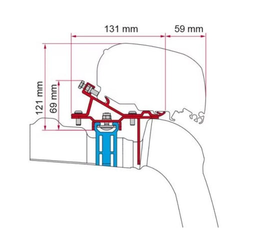 Fiamma F65/F80 C-Schienen Adapter für VW CRAFTER & MAN TGE MAN 2017+